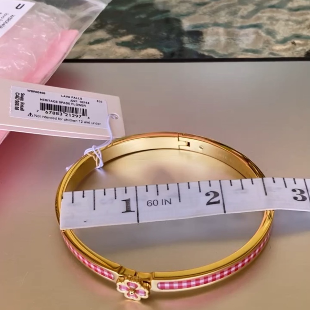 Kate Spade Heritage Spade Flower Metal Thin Hinged Bangle NWT - Picture 5 of 7